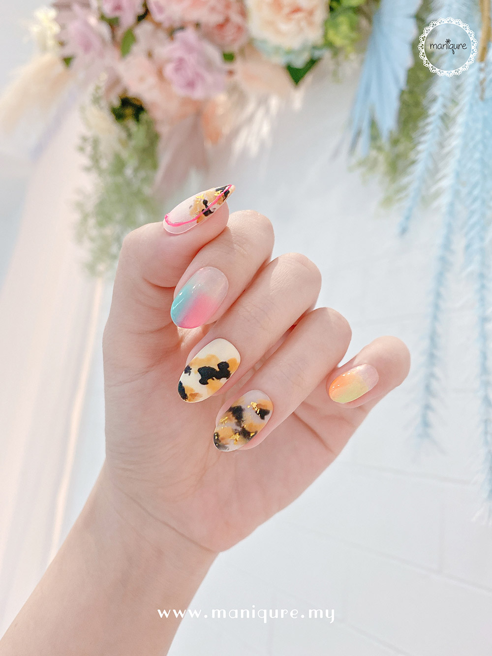 Calico Cat Nails - Animal Print Manicure