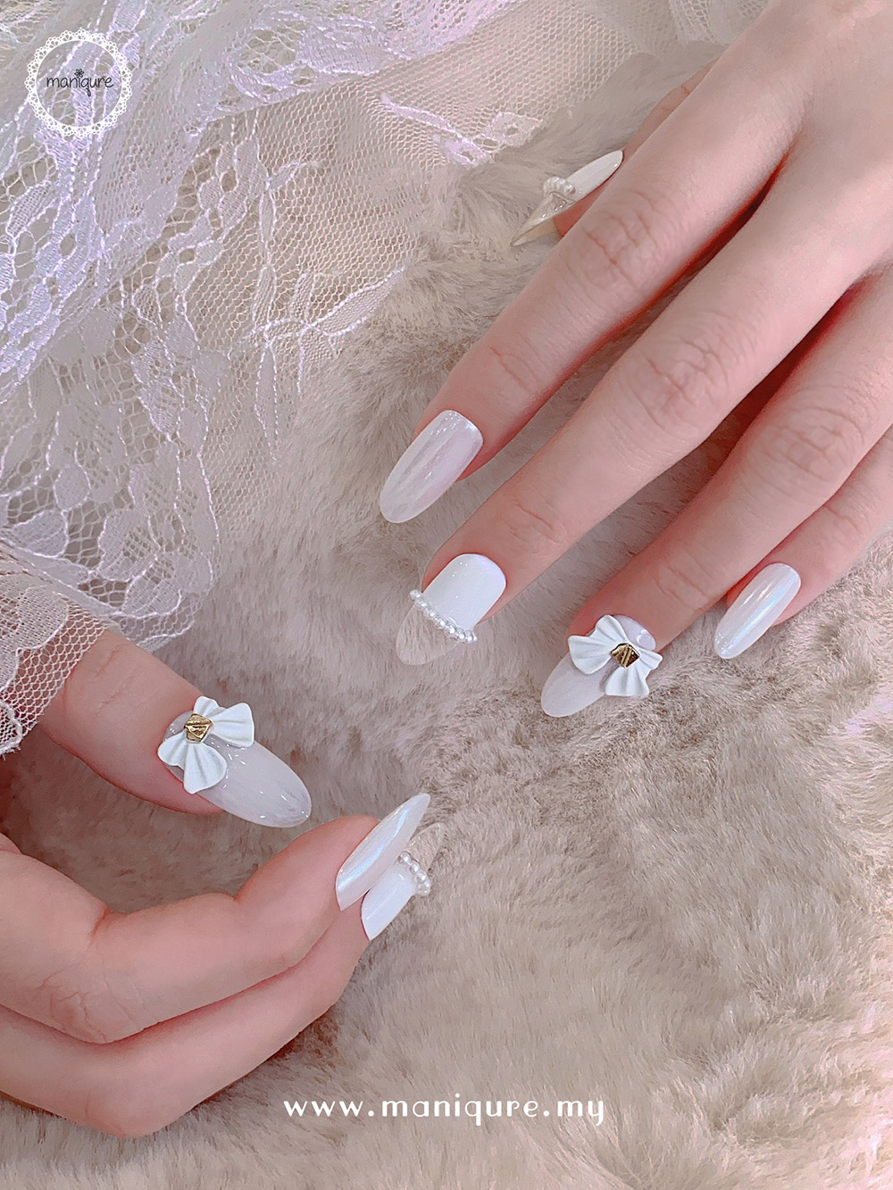 Pretty in White Nails