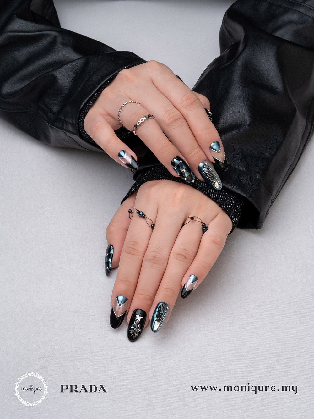 Prada Christmas Nails