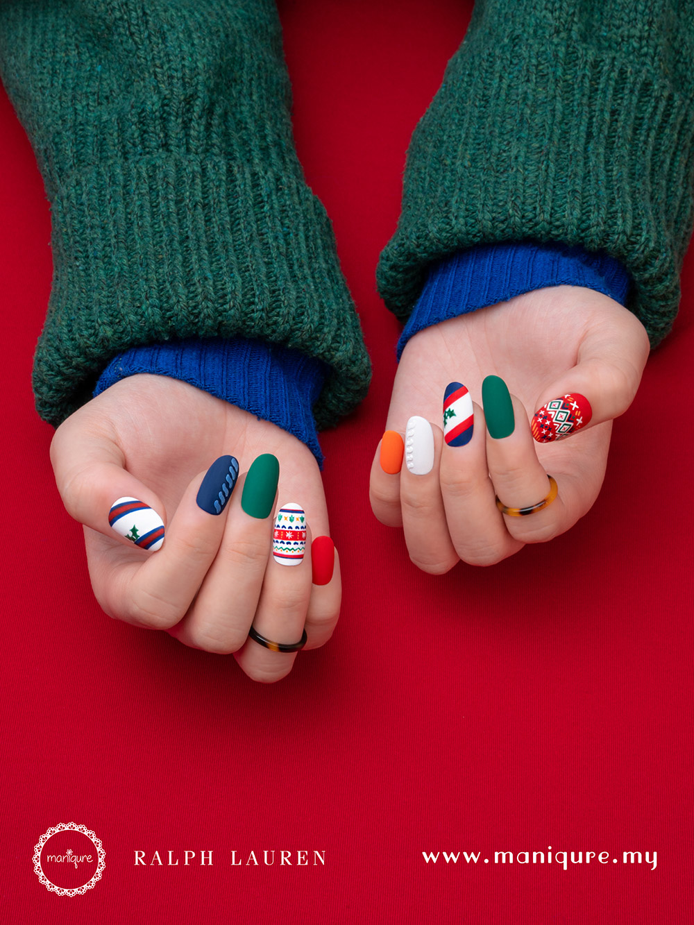 Ralph Lauren Christmas Nails