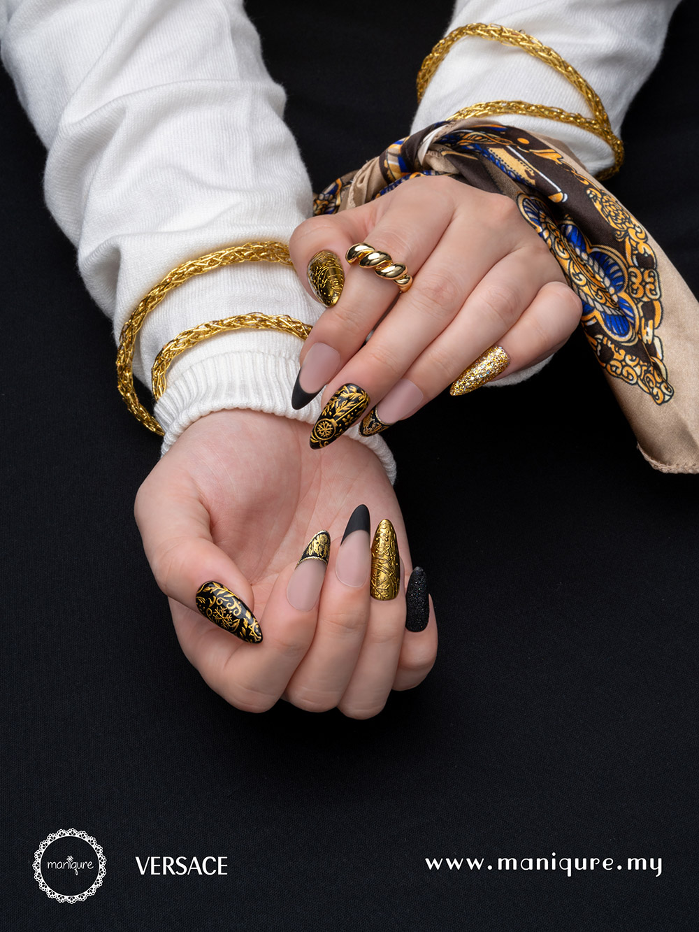 Versace Christmas Nails