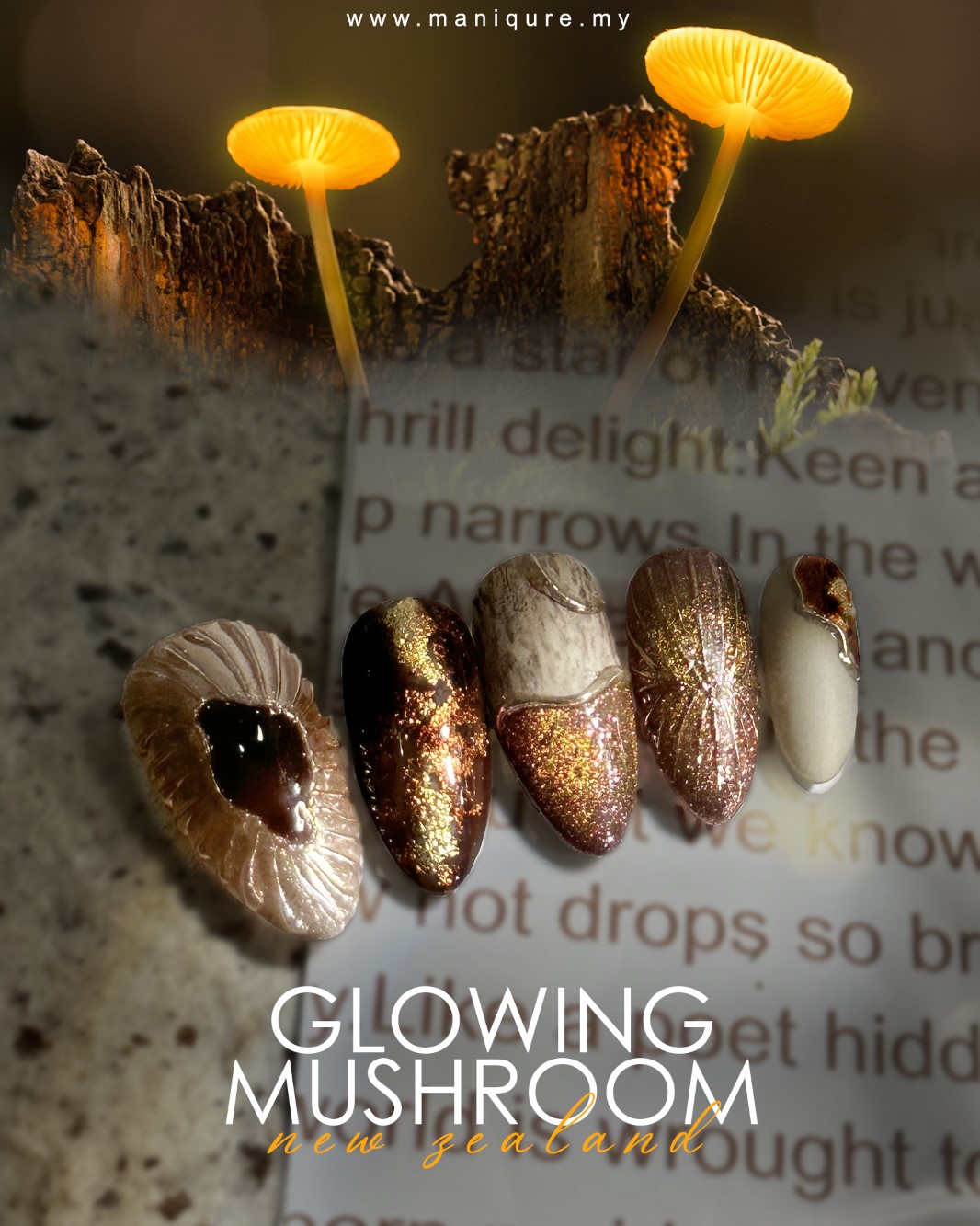 Glowing Mushrooms Nails