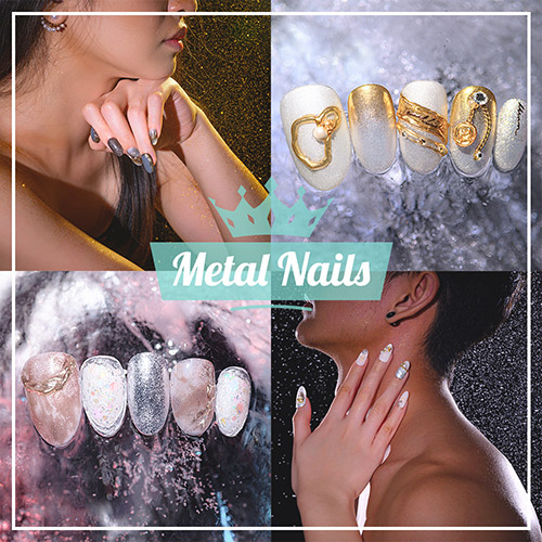 Metal Nails - Chemistry Christmas Manicure