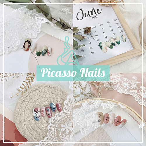 Picasso Nails - Feminine Minimalist Abstract Manicure