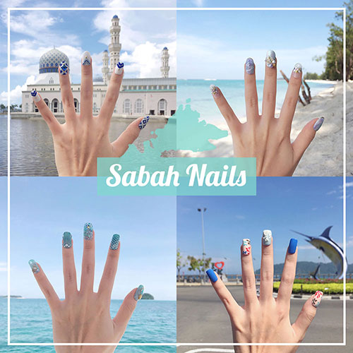 Sabah Nails - Travel Themed Manicure