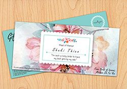 Nail salon gift card for birthday or bridal